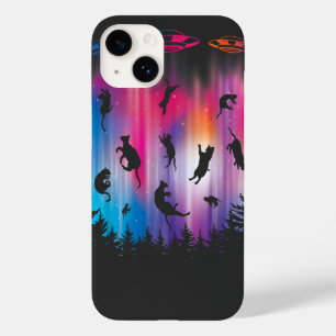 Funda Para iPhone 14 De Case-Mate Alien Secuestro de Gato Volando Saucer Funny OVNI