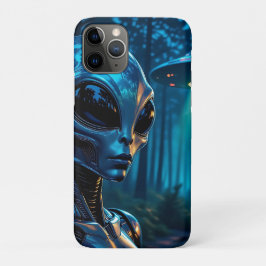 Funda Para iPhone 11 Pro Alienígenas hiperrealistas y OVNI en el bosque