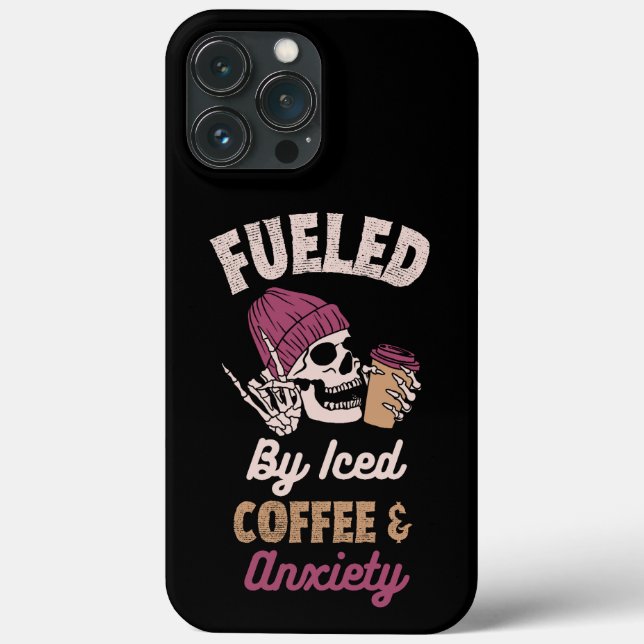 Funda De Case-Mate Para iPhone Alimentado Por Café Helado Y Estuche Ansiedad Para (Reverso )