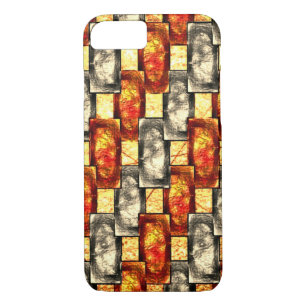 Funda Para iPhone 8/7 Alinear las piezas rectangulares rojizas y beige t