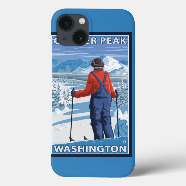 Funda De Case-Mate Para iPhone Almirante de esquiadores - Pico glaciar, Washingto (Reverso)