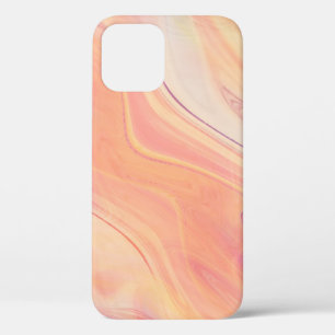 Funda Para iPhone 12 almizcle de mármol trippy imprimir melocotón rosa