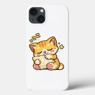 Funda Para iPhone 13 Almohada de gato dormilón lindo