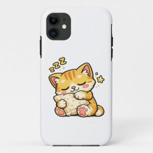 Funda Para iPhone 11 Almohada de gato dormilón lindo
