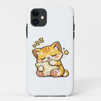 Funda Para iPhone 11 Almohada de gato dormilón lindo