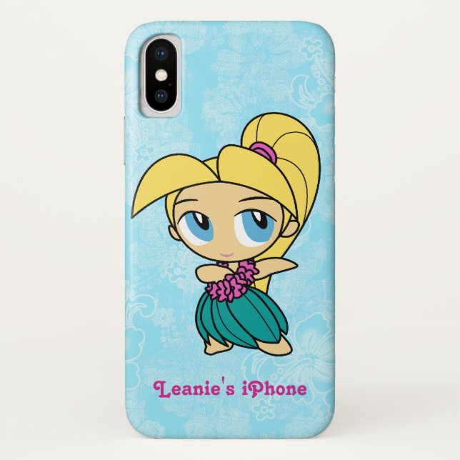 Funda De Case-Mate Para iPhone Aloha Honeys Blond Hula Chica Hawaiian Hibiscus (Reverso)