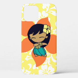 Funda Para iPhone 12 Pro Aloha Honeys Hawaii Yellow Pareau Hula Chica