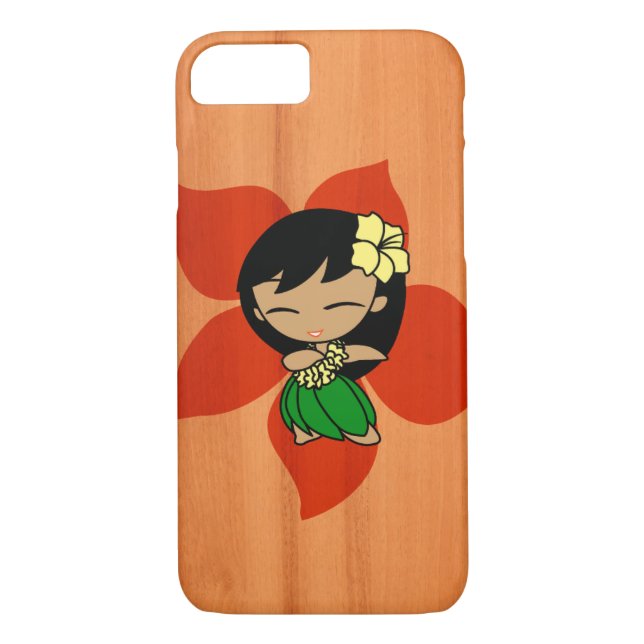 Funda De Case-Mate Para iPhone Aloha Honeys Hawaiian Hula Chica Faux Wood (Reverso)