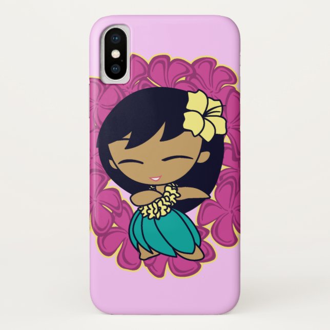 Funda De Case-Mate Para iPhone Aloha Honeys Hawaiian Hula Chica Plumeria Lei (Reverso)