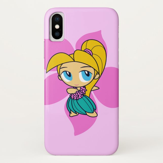 Funda De Case-Mate Para iPhone Aloha Honeys Hawaiian Pink Hibiscus Hula Chica (Reverso)