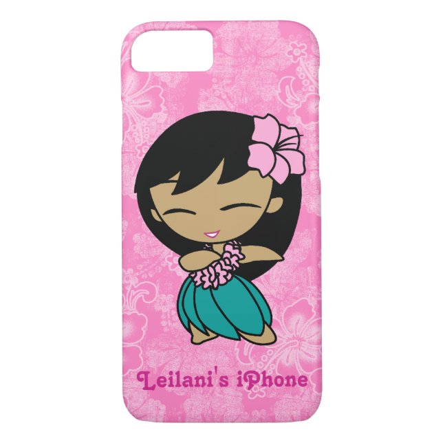 Funda De Case-Mate Para iPhone Aloha Honeys Pink Hula Chica Hawaiian Hibiscus (Reverso)