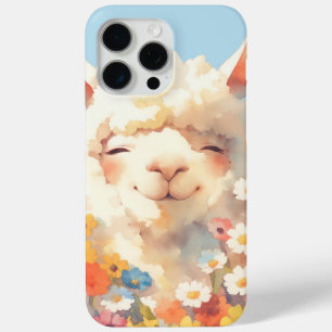 Funda Para iPhone 15 Pro Max Alpaca escondiéndose entre flores