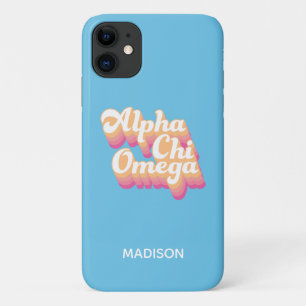 Funda Para iPhone 11 Alpha Chi Omega Escritura Groovy