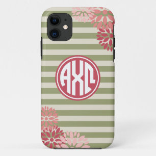 Funda Para iPhone 11 Alpha Chi Omega   Patrón de bandas monográficas
