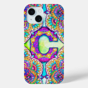 Funda Para iPhone 15 Alphabet C mandala