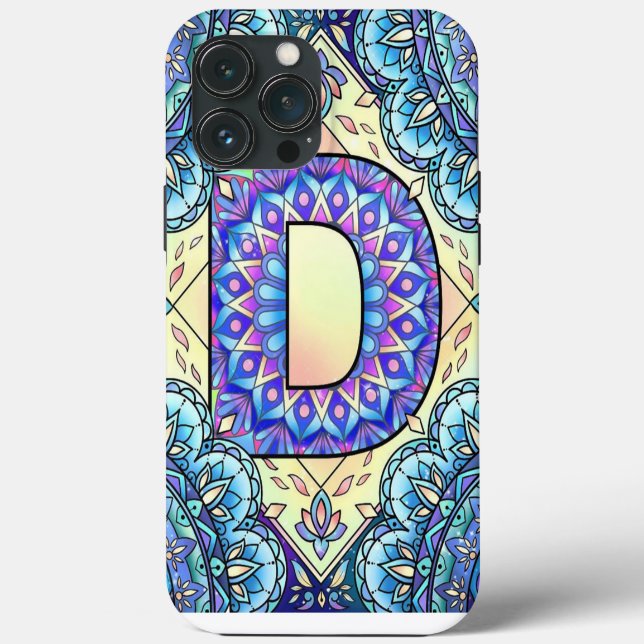 Funda De Case-Mate Para iPhone Alphabet D mandala (Reverso )