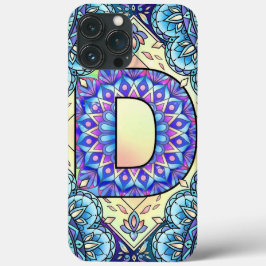 Funda Para iPhone 13 Pro Max Alphabet D mandala