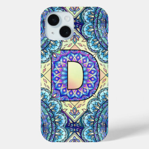 Funda Para iPhone 15 Alphabet D mandala