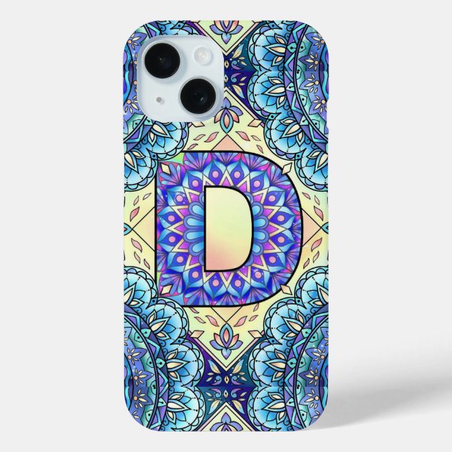 Funda De Case-Mate Para iPhone Alphabet D mandala (Reverso )