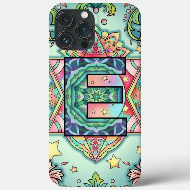 Funda De Case-Mate Para iPhone Alphabet E mandala (Reverso )
