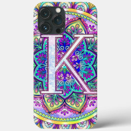 Funda Para iPhone 13 Pro Max Alphabet K mandala