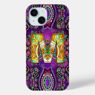 Funda Para iPhone 15 Alphabet M mandala