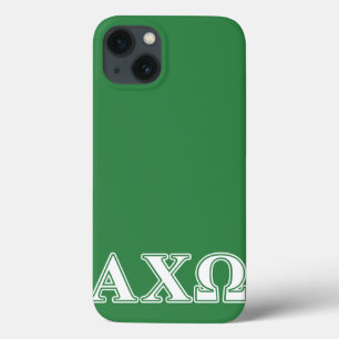 Funda Para iPhone 13 Alphi Chi Omega White and Green Letters