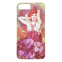 Alphonse Mucha Amethyst Floral Vintage Art Nouveau