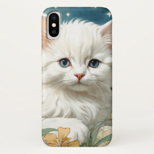 Funda Para iPhone X Alphonse Mucha Art Nouveau Kitten