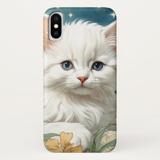 Funda De Case-Mate Para iPhone Alphonse Mucha Art Nouveau Kitten (Reverso)