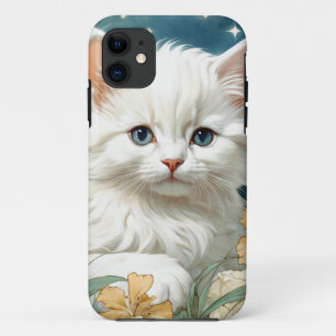 Funda Para iPhone 11 Alphonse Mucha Art Nouveau Kitten
