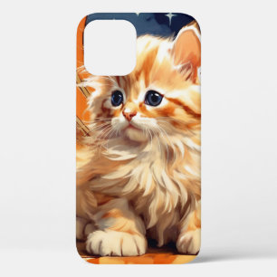 Funda Para iPhone 12 Alphonse Mucha Art Nouveau Naranja Cat