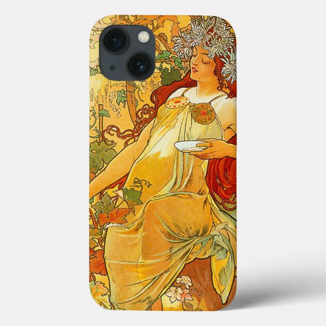 Funda De Case-Mate Para iPhone Alphonse Mucha Art Nouveau Otoño (Reverso)