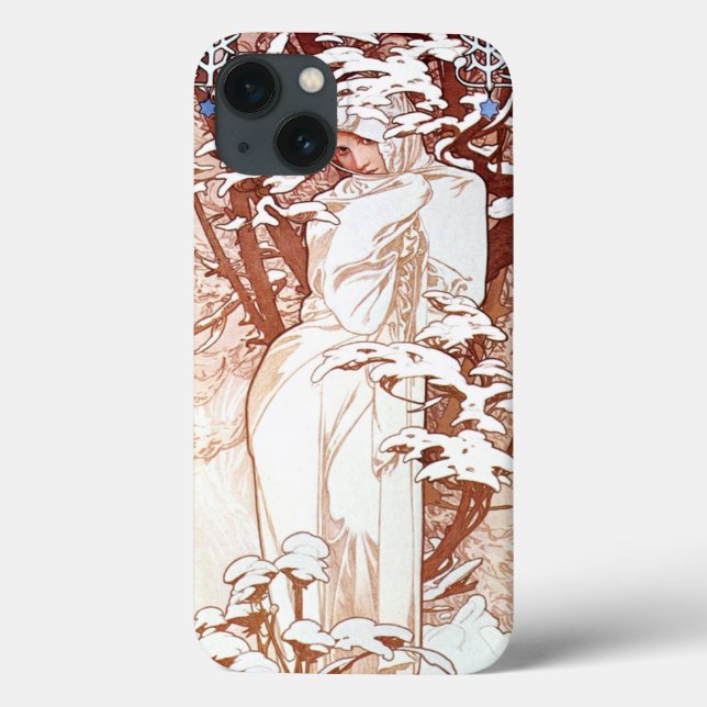 Funda De Case-Mate Para iPhone Alphonse Mucha - Blanco Invierno (Reverso)