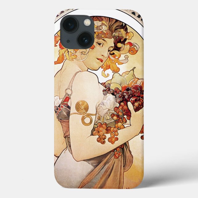 Funda De Case-Mate Para iPhone Alphonse Mucha Lady con Fruta (Reverso)