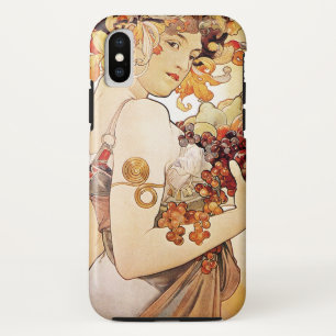 Funda Para iPhone X Alphonse Mucha Lady con Fruta