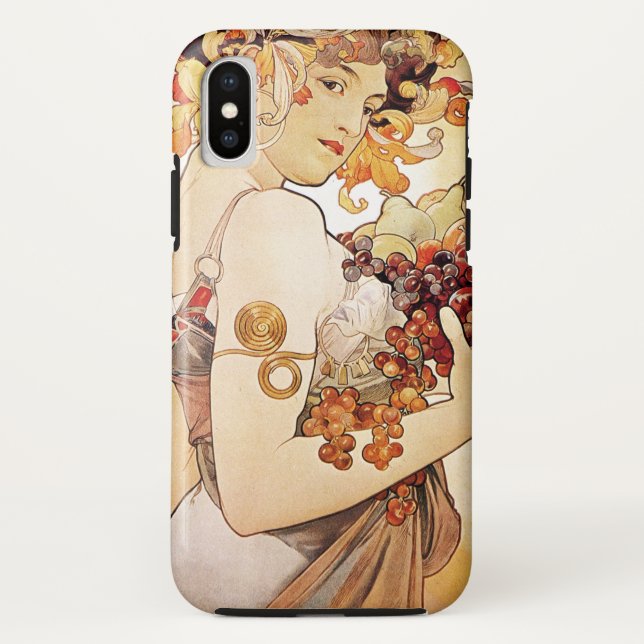 Funda De Case-Mate Para iPhone Alphonse Mucha Lady con Fruta (Reverso)