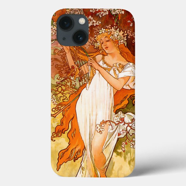 Funda De Case-Mate Para iPhone Alphonse Mucha modernidad primavera (Reverso)