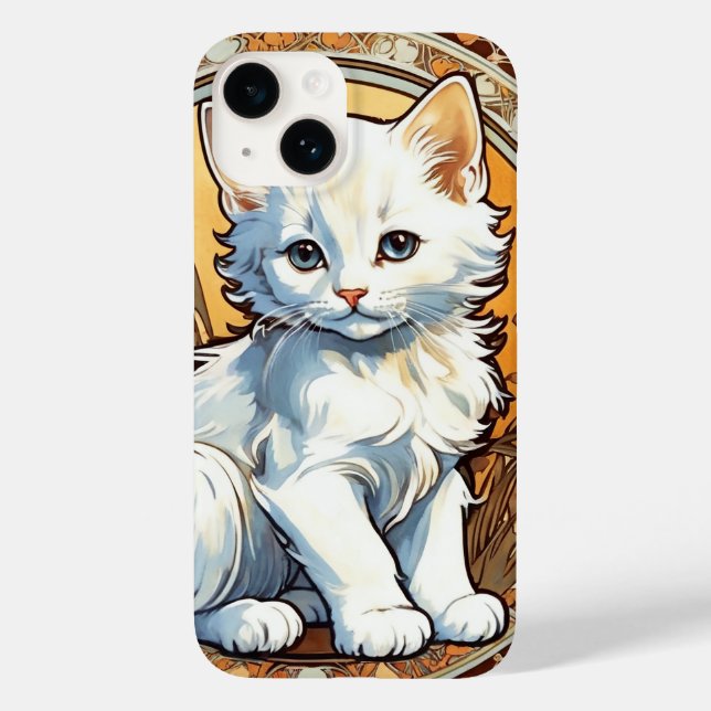 Funda De Case-Mate Para iPhone Alphonse Mucha Style Cat (Reverso )
