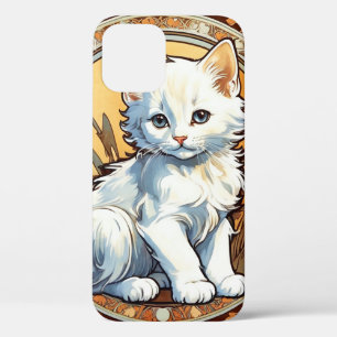 Funda Para iPhone 12 Alphonse Mucha Style Cat