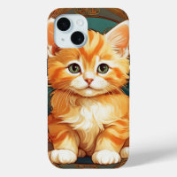 Alphonse Mucha Style Naranja Cat