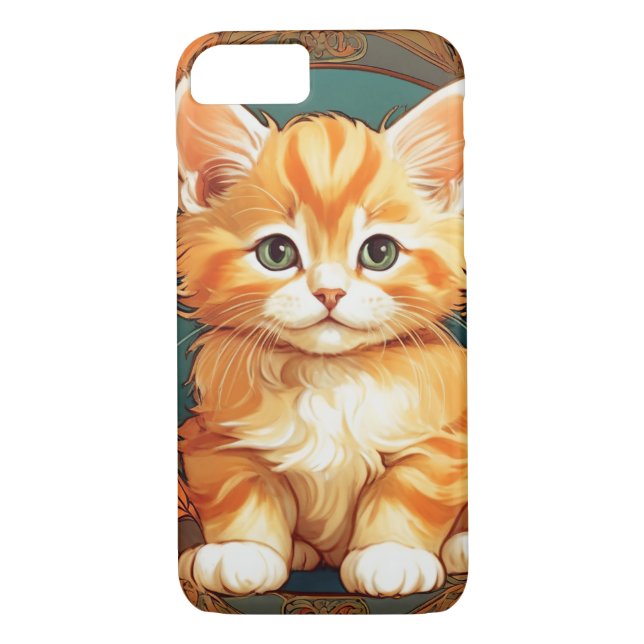 Funda De Case-Mate Para iPhone Alphonse Mucha Style Naranja Cat (Reverso)