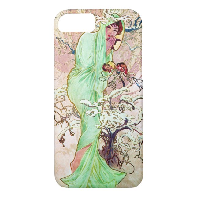 Funda De Case-Mate Para iPhone Alphonse Mucha Winter II (Reverso)