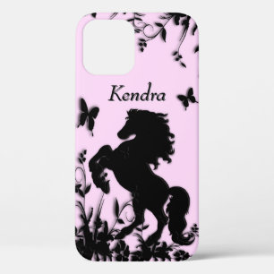 Funda Para iPhone 12 Alquiler de Stallion negro / Caballo personalizado