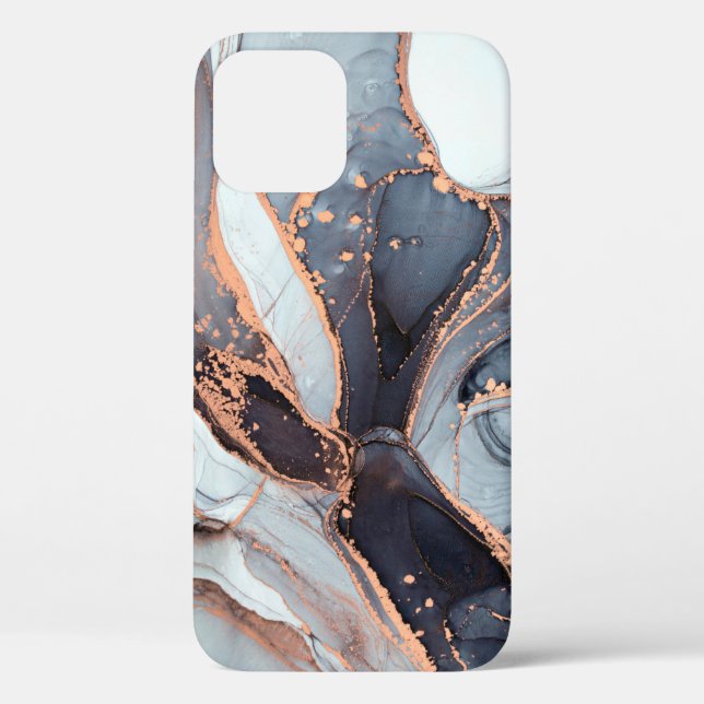Funda De Case-Mate Para iPhone Alta resolución. Pintura de fluido abstracto de lu (Reverso )