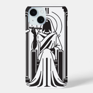 Funda Para iPhone 15 Alta Sacerdotisa de Tarot Fumando Hierba Ocultismo