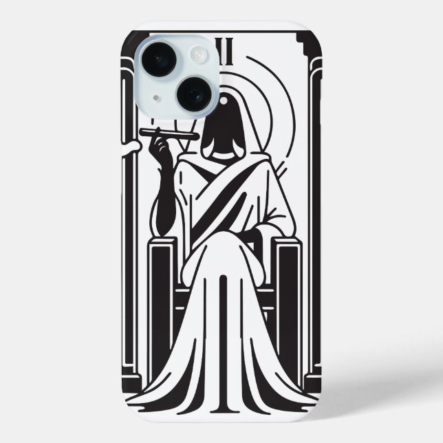 Funda De Case-Mate Para iPhone Alta Sacerdotisa de Tarot Fumando Hierba Ocultismo (Reverso )