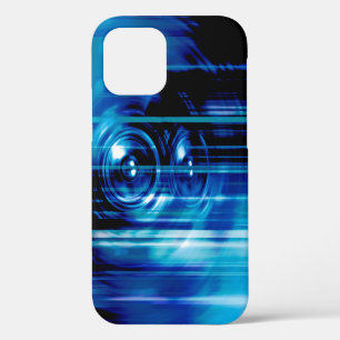 12 Altavoces de música azul estuche para iPhone Funda