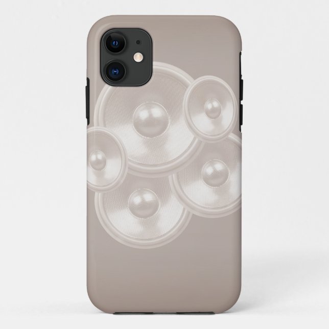 Funda De Case-Mate Para iPhone Altavoces de música retro blanco (Reverso)