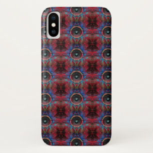 Funda Para iPhone X Altavoces de música roja con un patrón de pared ro